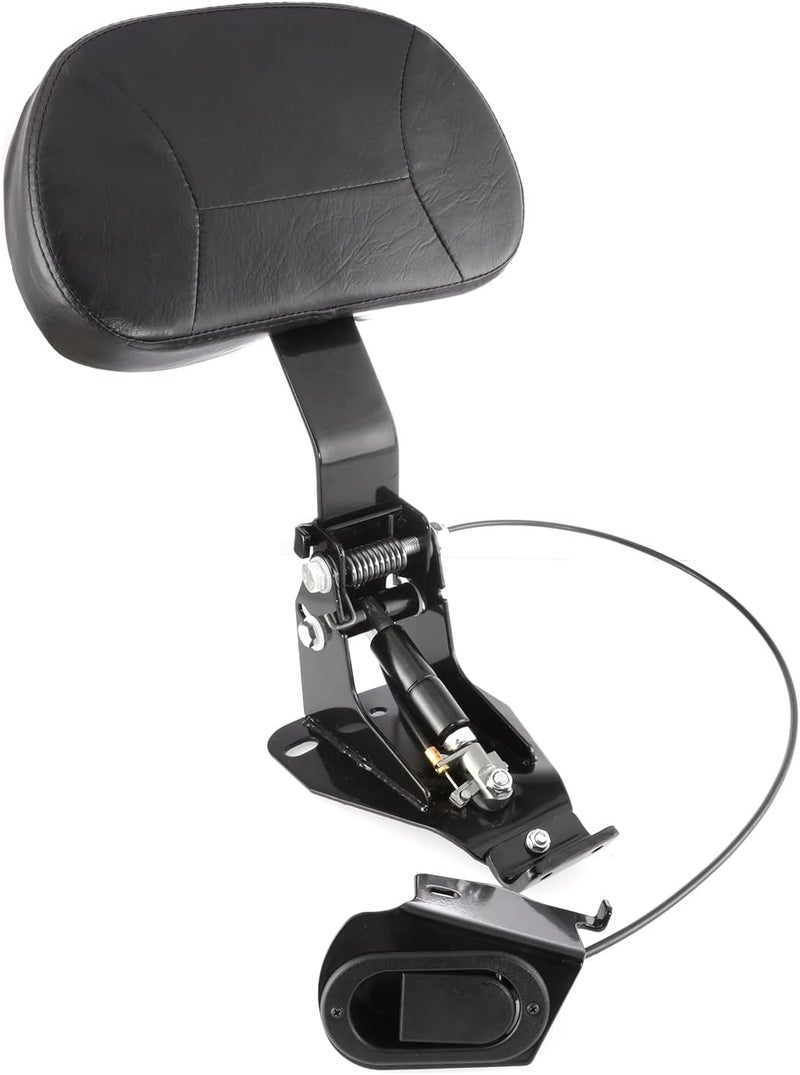 INNOGLOW Motorcycle Adjustable Driver Backrest Rider Backrest with Black Mounting Kit for Harley Touring Electra Glide Road Glide Road King Street Glide CVO 2009-2020 - Image 1